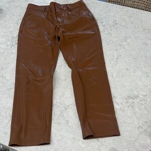 Zara Brown Faux Leather Pants